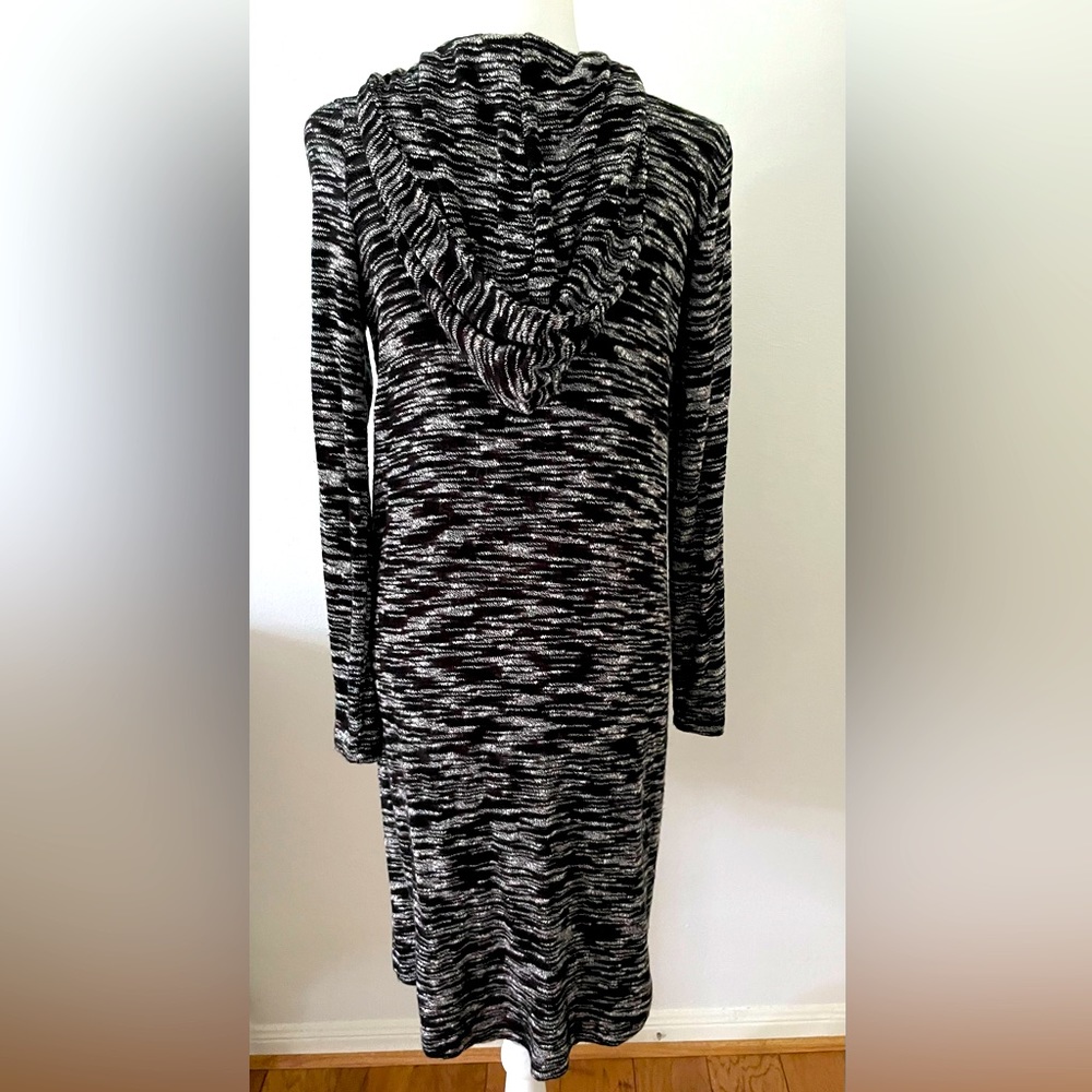 Splendid Black/White Hoodie Cardigan Sweater